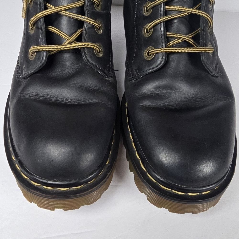 Dr. Martens Luana Black Leather Lace Up Combat Boots Women's Sz 10 - Picture 2 of 12